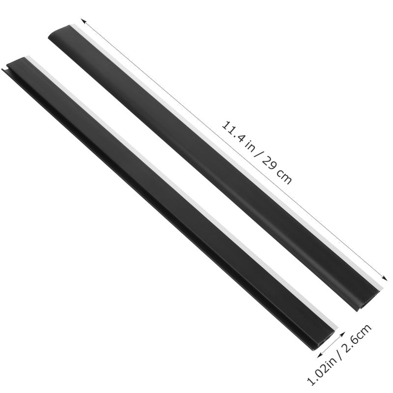Veemoon 2pcs Plastic Strip Replacement for Dustpan Edge Bar Dust Pan Inlet Soft Pressing Strips Protector Garbage Shovel Closing Edges Straps Dustpan Repair Accessories Black - Image 2
